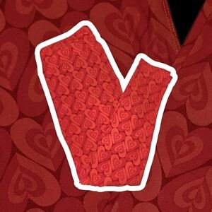 NWT Lularoe Leggings Red And Pink Heart Print Valentine's Day Size TC